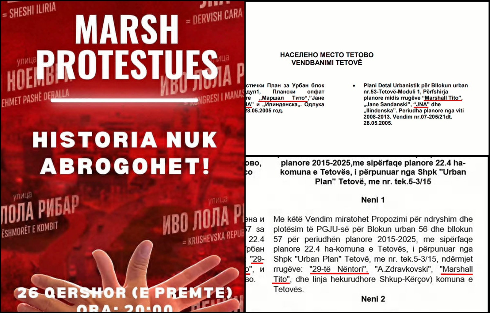 PROTESTËS PËR EMRAT NË TETOVË I BASHKËNGJITET EDHE TARAVARI